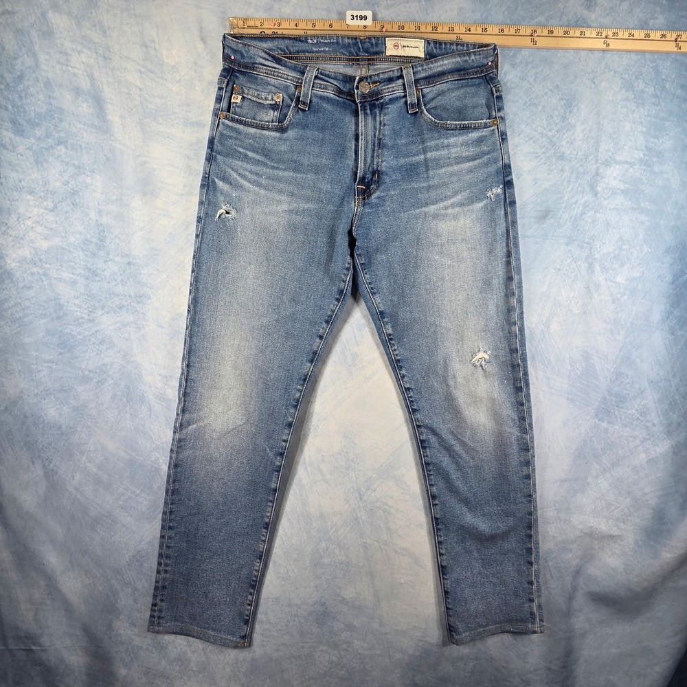 AG Adriano Goldschmied Tellis Modern Slim Jeans Mens 31x32 Light Wash Blue Denim